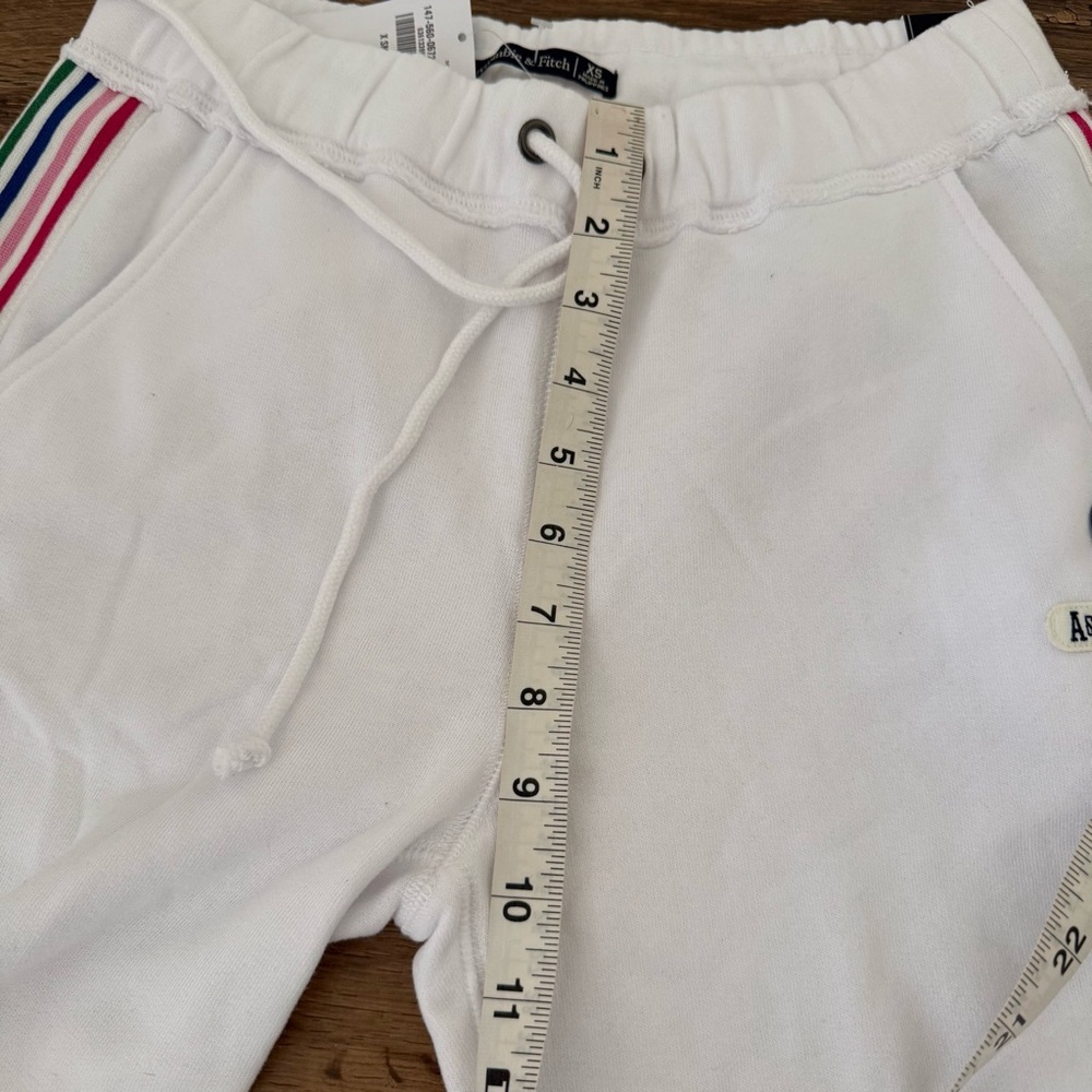 ABERCROMBIE & FITCH White Rainbow Side Stripe Jogger Pants Size XS NWT - Picture 13 of 14